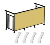 Voile d'ombrage résistant à l'eau, 190 x 500 cm, durable pour jardin et terrasse, tissu d'ombrage léger, jaune sable, protection solaire pour extérieur