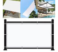 Voile d'ombrage résistant à l'eau 5 x 5,5 m, protection UV, angle droit, anti-regard, avec 4 cordes, idéal pour le jardin et l'arrière-cour, blanc