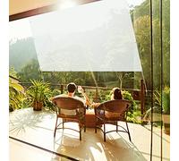 Voile d'ombrage respirant - 1,2 x 3 m - Protection contre le vent et les UV - Pour balcon, jardin, terrasse - Avec cordes de 1 x 5 m - Blanc