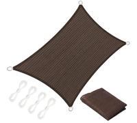 Voile d'ombrage Respirant 1.6 x 2.7 m 95% UV Protection, Résistant, Protection Solaire, Rectangulaire Filet d'ombrage Pergola avec Corde pour Jardin Patio Extérieur Terrasse Pergola, Marron