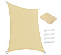 Voile d'ombrage Respirant 120 x 240 cm Rectangulaire, 95% UV Protection, Coupe-Vent, Personnalisable Filet de Jardin Patio avec Corde pour Jardin Patio Extérieur Terrasse Pergola, Couleur Crème