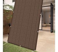 Voile d'ombrage Respirant 140 x 160 cm Rectangle HDPE Respirant, Protection UV, Filet Protection Solaire avec Oeillets et Cordons pour Extérieur Jardin Terrass Balcon, Marron
