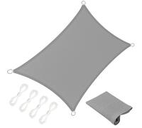Voile d'ombrage Respirant 2.4 x 3.1 m 95% UV Protection, Résistant, Protection Solaire, Rectangulaire Filet d'ombrage Pergola avec Corde pour Jardin Patio Extérieur Terrasse Pergola, Gris Clair