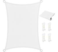 Voile d'ombrage Respirant 2.4 x 3.4 m Rectangulaire, 95% UV Protection, Coupe-Vent, Personnalisable Filet Protection Solaire avec Corde pour Jardin Patio Extérieur Terrasse Pergola, Blanc