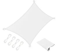 Voile d'ombrage Respirant 2.4 x 3 m 95% UV Protection, Résistant, Protection Solaire, Rectangulaire Filet d'ombrage Pergola avec Corde pour Jardin Patio Extérieur Terrasse Pergola, Blanc