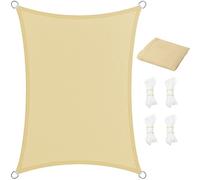 Voile d'ombrage Respirant 2.9 x 3.9 m Rectangulaire, 95% UV Protection, Coupe-Vent, Personnalisable Filet Protection Solaire avec Corde pour Jardin Patio Extérieur Terrasse Pergola, Couleur Crème