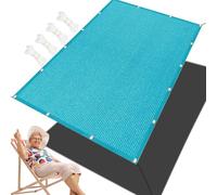 Voile d'ombrage respirant et coupe-vent pour terrasse, jardin - 460 x 480 cm - Résistant aux déchirures - Bleu ciel