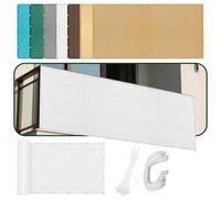 Voile d'ombrage Respirante 300 x 490 cm Résistant 98% Protection Rayons UV HDPE Voiles d'ombrage avec 4 Morceaux de Corde pour Jardin, Terrasse, Camping, Balcon, Blanc