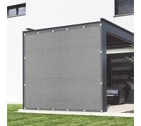 Voile d'ombrage Respirante 360 x 510 cm Anti 98% UV Protection Tissu Oxford Cordes de Fixation Incluses pour La Fête de Jardin Patio Extérieur, Gris Clair