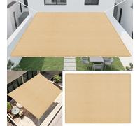 Voile d'ombrage Respirante 487 x 535 cm Protection UV 98% Respirante Voile de Soleil avec 4 Morceaux de Corde pour Jardin Terrasse Camping Sable, Jaune Sable