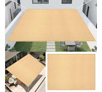 Voile d'ombrage Respirante 491 x 525 cm Protection UV 98% Respirante Voile de Soleil avec 4 Morceaux de Corde pour Jardin Terrasse Camping Sable, Couleur Crème