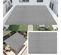 Voile d'ombrage Respirante 495 x 527 cm Protection UV 98% Respirante Voile de Soleil avec 4 Morceaux de Corde pour Jardin Terrasse Camping Sable, Gris Clair