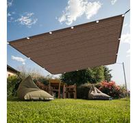 Voile d'ombrage Respirante 542 x 592 cm Protection Bache Anti UV 50+ Filet d'ombrage Voile Ombrage avec Corde Libre et Oeillets pour Potager Serre Terrasse Patio Jardin, Brun