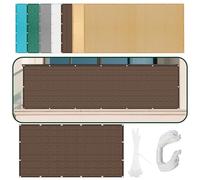 Voile d'ombrage Respirante 610 x 1000 cm Protection UV 98% Respirante Protection Visuelle Écran de Balcon avec Oeillets pour Jardin Patio Terrasse Camping, Brun