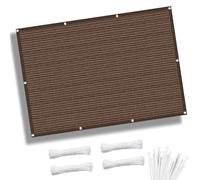 Voile d'ombrage respirante Sun Shade 8 m x 1,6 m avec œillets et cordes de fixation Marron