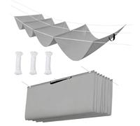 Voile d'ombrage Rétractable 0.7 x 1.7 m Imperméable, Protection UV, Protection Solaire, Indéchirable, Pergola de Rechange avec Œillets et Corde, pour Jardin Terrasse, Gris Clair
