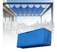 Voile d'ombrage Rétractable 185 x 130 cm Polyester, Anti-UV, Taille Personnalisée IN ordes de Montage Voile d'ombrage Rétractable en Forme de Vague pour Jardin, Garage, Bleu Foncé