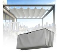 Voile d'ombrage Rétractable 185 x 720 cm avec Œillets et Corde, Rectangulaire Protection UV Solaire Rétractable Vague Voile-D'Ombrage pour Jardins Pergola, Gris Clair