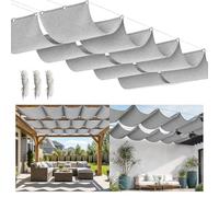 Voile d'ombrage rétractable 1x3m, Toile de Store Enroulable, Voiles d'ombrage avec Corde de Traction et œillets, pergola extérieure pour Balcon, Protection Solaire pour terrasse, Balcon, Jardin