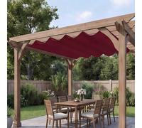 Voile d'ombrage Rétractable 2.4 x 3.4 m Multi Couleur et Taille Voile d'ombrage à Vague Rétractable UV Protection pour Pergola Jardin Balcon, Vin Rouge