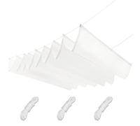 Voile d'ombrage Rétractable 260 x 275 cm Ondulée, Protection UV, Imperméable Bâche Dombrage Voile Solaire avec Kit D'Installation, Resistant pour Terrasse Véranda, Blanc
