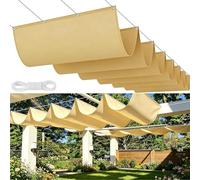 Voile d'ombrage Rétractable 260 x 300 cm Imperméable Multi Couleur Taille UV Protection Solaire, Résistant à La Déchirure Toile D’Ombrage sur Mesure pour Patio Terrasse Extérieur, Jaune Sable