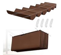 Voile d'ombrage Rétractable 290 x 365 cm Protection Solaire Anti-UV et Indéchirable y Compris Cordes de Fixation Imperméable Vague Bâche Dombrage pour Terrasse, Pergola, Marron