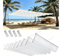 Voile d'ombrage Rétractable 80 x 400 cm Store Ondulé sur Mesure Imperméable, de Protection UV, Protection Solaire Filet d'ombrage Rectangulaire pour Extérieur Jardin, Blanc