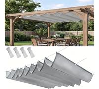 Voile d'ombrage Rétractable 80 x 460 cm Enroulable, Protection Solaire, Imperméable, avec Œillets, Store d'ombrage Bâche Ombrage pour Jardins Balcons, Gris Clair