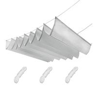 Voile d'ombrage Rétractable 90 x 460 cm Ondulée, Protection UV, Imperméable Bâche Dombrage Voile Solaire avec Kit D'Installation, Resistant pour Terrasse Véranda, Gris Clair