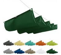 Voile d'ombrage rétractable à mât 1,8 x 2 m, ombrage de serre, voile d'ombrage enroulable avec cordes de montage pour toit, jardin, véranda, vert foncé