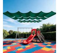 Voile d'ombrage Retractable à Vagues 120 x 800 cm Protection UV, Anti-Déchirure, Coupe-Vent, Imperméable Voile d'ombrage de Jardin avec Cordes pour Jardin, Terrasse, Vert Foncé