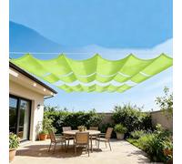 Voile d'ombrage Retractable à Vagues 300 x 500 cm Protection UV, Anti-Déchirure, Coupe-Vent, Imperméable Auvent Imperméable UV Protection avec Cordes pour Jardin, Terrasse, Vert Tendre