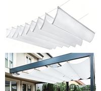 Voile d'ombrage Rétractable à Vagues 80 x 500 cm Store Ondulé sur Mesure Imperméable, de Protection UV, Protection Solaire Voile Solaire Réglable pour Extérieur Jardin, Blanc