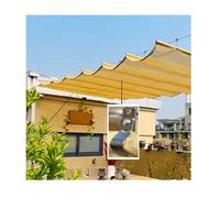 Voile d'ombrage rétractable anti-UV - Housse multifonction pour terrasse avec corde antidérapante et kit de montage 1,6 x 15 m (l x L x L) pour porches et terrasses