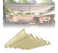 Voile d'ombrage rétractable avec accessoires d'installation, idéal pour terrasse, balcon, jardin et pergola, protection UV et installation facile, 2 x 5 m, beige