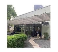 Voile d'ombrage rétractable avec kit de rails coulissants - Voile d'ombrage ondulé Sa pour terrasse et pergola (l 0,8 x L 4 m)