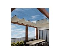 Voile d'ombrage rétractable de 2 m, filtrant la lumière, pour pavillon, bloque la lumière du soleil et les rayons UV, crée un espace extérieur plus frais