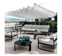 Voile d'ombrage rétractable en D pour pergola, 1,3 x 7 m, toile de rechange Vela Parasole Ondulata imperméable et résistante aux UV - Semelle Tenda da