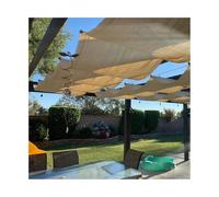 Voile d'ombrage rétractable en forme de U - 2,8 m x 15 m - Motif vague - Pour intérieur et extérieur - Prolonge la durée de vie des meubles - Protection UV - Parfait pour les terrasses et les jardins