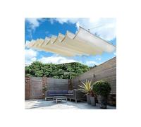 Voile d'ombrage rétractable en forme de U - Auvent imperméable pour une protection maximale contre les UV - Filet ondulé pour extérieur pour balcon et terrasse