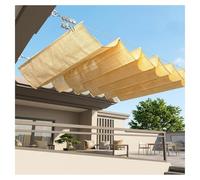 Voile d'ombrage rétractable en forme de U avec kit de montage, pergola télescopique pour patio, terrasse, porche, tonnelle, abri auto, fil coulissant