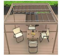 Voile d'ombrage rétractable en forme de U pour jardin, terrasse, tonnelle, pergola - 1,8 x 4 m (l x L)
