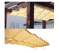 Voile d'ombrage rétractable en forme de U pour pergola, terrasse, cour et tonnelle, couverture extérieure, 2,4 x 11 m (l x L)