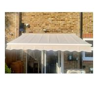 Voile d'ombrage rétractable en polyester imperméable - Pour fenêtres, portes et terrasse - Blanc - 5 x 2 m