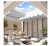 Voile d'ombrage rétractable en polyéthylène haute densité résistant aux UV - Protection UV à 95 % - Pour extérieur - Résistant aux intempéries - Facile à installer - Tissu