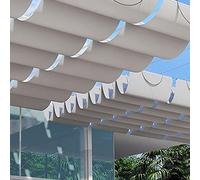 Voile D'Ombrage Rétractable et Imperméable, Auvent Rectangulaire Respirant avec Protection UV, Gris, Idéal pour Les Réceptions dans Le Jardin Ou sous Une Tonnelle.
