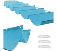 Voile d'ombrage rétractable et réglable, imperméable et durable - Protection UV 95 % - Pour balcon, pergola - Taille personnalisée - 1,6 x 7 m (l x L), bleu clair