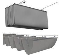 Voile d'ombrage rétractable gris de qualité supérieure, bloque 90 % des UV, tissu résistant à la chaleur avec accessoires pour patio, terrasse et toits