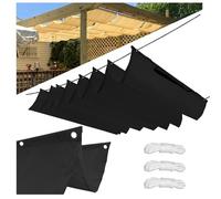Voile d'ombrage rétractable imperméable - Bloque les UV - Pour pergola extérieur, jardin, terrasse, patio, abri d'auto - Auvent durable avec corde (noir, 1 x 6 m)
